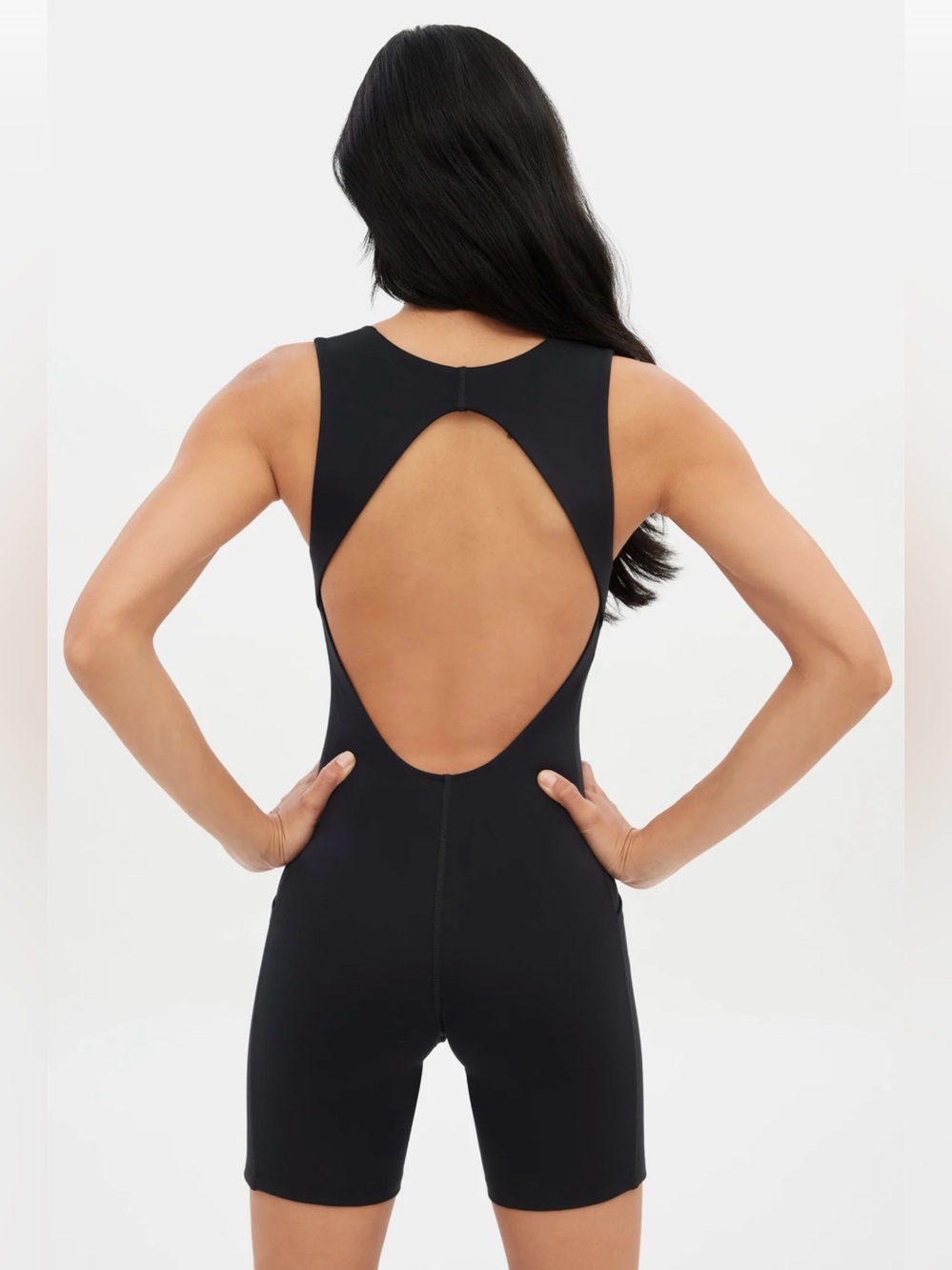 Girlfriend Collective Tina Black Romper Unitard